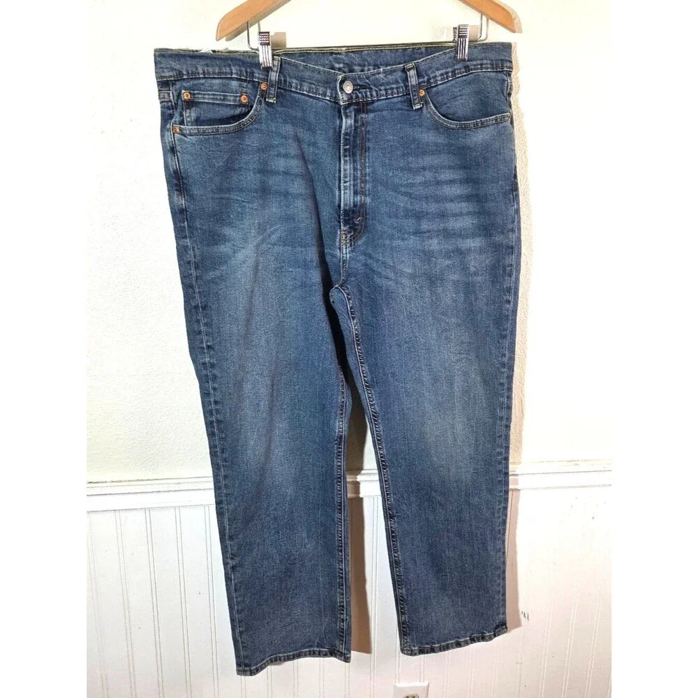 Levi’s 541 Athletic Fit Mens Jeans 42x30 Blue Straight Taper Stretch Denim Pants